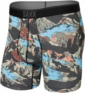 SAXX Quest Boxer Brief Black Mountainscape S Sous-vêtements de sport