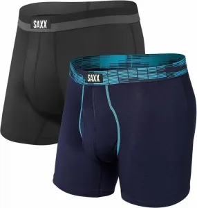 SAXX Sport Mesh 2-Pack Boxer Brief Navy Digi Dna/Black 2XL Sous-vêtements de sport