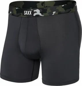 SAXX Sport Mesh Boxer Brief Faded Black/Camo L Sous-vêtements de sport