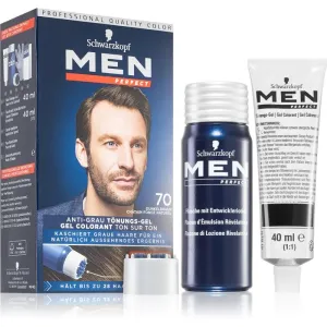 Schwarzkopf Men Perfect Anti-Grey Color Gel gel teinté pour cheveux pour homme 70 Natural Dark Brown