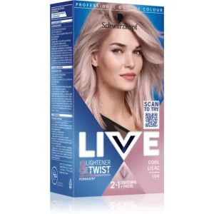 Schwarzkopf LIVE Lightener & Twist coloration cheveux permanente pour éclaircir les cheveux teinte 104 Cool Lilac 1 pcs
