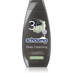 Schwarzkopf Schauma MEN shampoing au charbon actif visage, corps et cheveux 400 ml