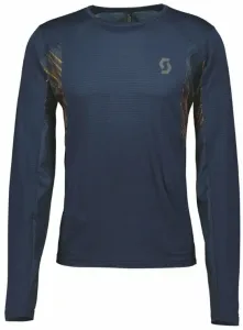 Scott Trail Run LS Mens Shirt Midnight Blue/Copper Orange L Chemise de course à manches longues