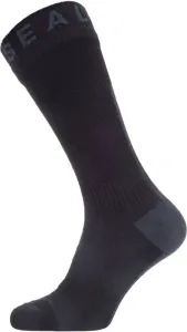 Sealskinz Waterproof All Weather Mid Length Sock with Hydrostop Black/Grey L Chaussettes de cyclisme
