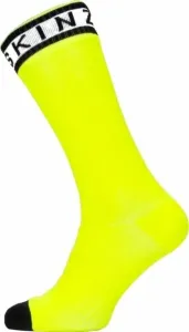 Sealskinz Waterproof Warm Weather Mid Length Sock With Hydrostop Neon Yellow/Black/White L Chaussettes de cyclisme