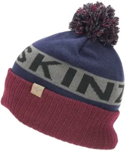 Sealskinz Water Repellent Cold Weather Bobble Hat Navy Blue/Grey/Red XXL