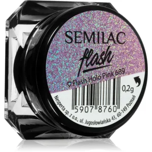 Semilac Flash poudre pailletée ongles teinte Holo Pink 689 0,2 g