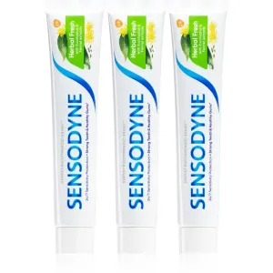 Sensodyne Herbal Fresh Trio dentifrice au fluorure 3x75 ml