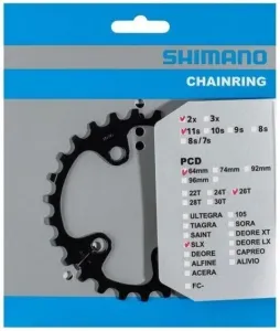 Shimano SLX Chainring 26T for FC-M7000 24T (for 36-26T) - Y1VG26000