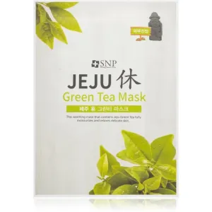 SNP Jeju Green Tea masque hydratant en tissu avec effets apaisants 22 ml
