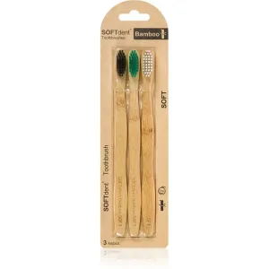 SOFTdent Bamboo Medium - 3 pack brosse à dents en bambou 3 pcs