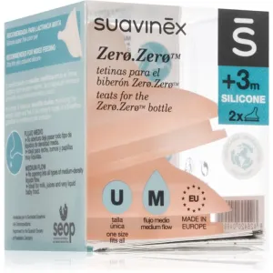 Suavinex Zero Zero Bottle Teat tétine de biberon M Medium Flow 0 m+ 2 pcs