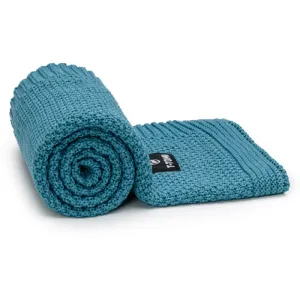 T-TOMI Knitted Blanket Petrol blue couverture tricotée 80x100 cm