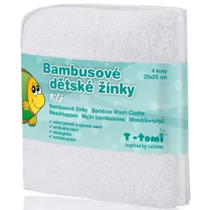 T-TOMI Bamboo Washcloth White gant de toilette 25x25 cm 4 pcs