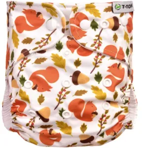 T-TOMI Pant Diaper AIO Changing Set Snaps couche-culotte lavable avec insert à boutons-pression Squirells 4 -15 kg 3 pcs