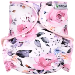 T-TOMI Pant Diaper Changing Set Snaps couche-culotte lavable avec insert Roses 3 - 15 kg 1 pcs