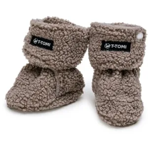 T-TOMI TEDDY Booties Grey chaussons pour bébés 0-3 months 1 pcs