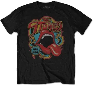 The Rolling Stones T-shirt Unisex Retro 70s Vibe (Soft-Hand Inks) Black L