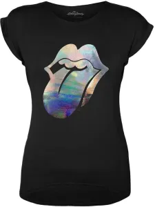 The Rolling Stones T-shirt Foil Tongue Femme Noir L