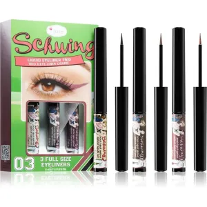 theBalm Schwing® Liquid Eyeliner Trio eyeliner liquide longue tenue 3x1,7 ml