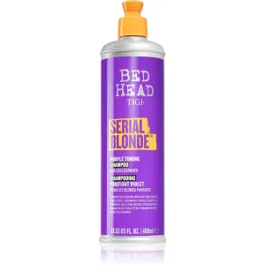 TIGI Bed Head Serial Blonde shampoing tonifiant violet pour cheveux blonds et méchés 400 ml