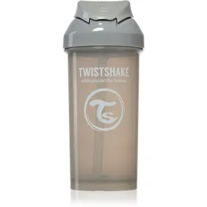 Twistshake Straw Cup Grey gourde avec paille 6 m+ 360 ml