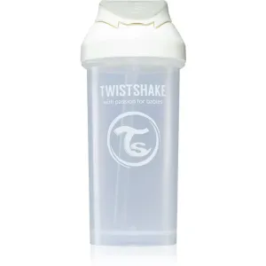 Twistshake Straw Cup White gourde avec paille 6m+ 360 ml
