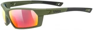 UVEX Sportstyle 225 Olive Green Mat/Mirror Red Lunettes vélo