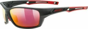 UVEX Sportstyle 232 Polarized Black Mat Red/Mirror Red Lunettes vélo