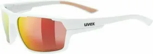 UVEX Sportstyle 233 Polarized White Mat/Litemirror Red Lunettes vélo