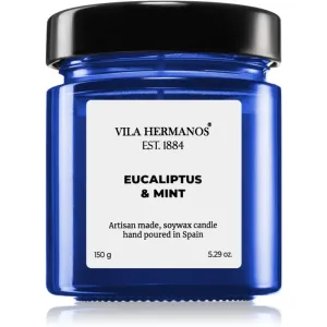 Vila Hermanos Apothecary Cobalt Blue Eucalyptus & Mint bougie parfumée 150 g