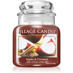 Village Candle Apples & Cinnamon bougie parfumée (Glass Lid) 389 g