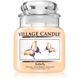 Village Candle Butterfly bougie parfumée (Glass Lid) 389 g