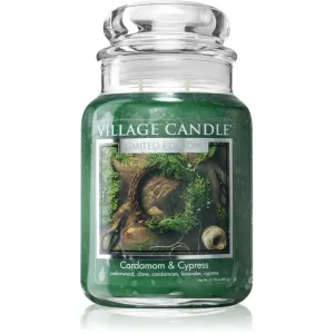 Village Candle Cardamom & Cypress bougie parfumée (Glass Lid) 602 g
