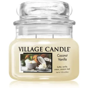 Village Candle Coconut Vanilla bougie parfumée (Glass Lid) 262 g
