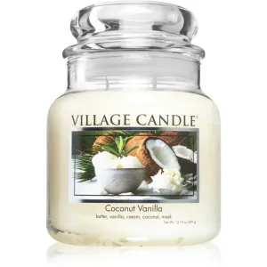 Village Candle Coconut Vanilla bougie parfumée (Glass Lid) 389 g