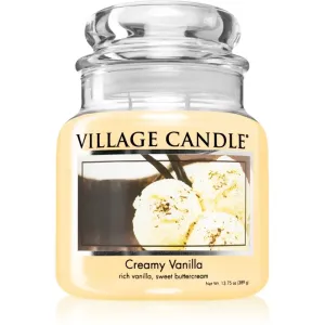 Village Candle Creamy Vanilla bougie parfumée (Glass Lid) 389 g