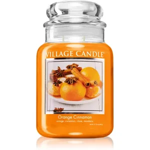Village Candle Orange Cinnamon bougie parfumée (Glass Lid) 602 g