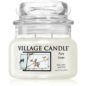 Village Candle Pure Linen bougie parfumée (Glass Lid) 262 g