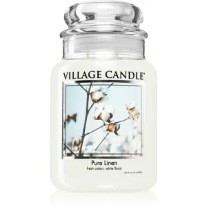 Village Candle Pure Linen bougie parfumée (Glass Lid) 602 g