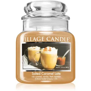 Village Candle Salted Caramel Latte bougie parfumée (Glass Lid) 389 g