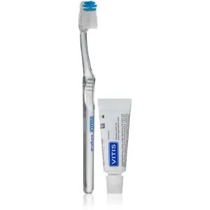 Vitis Medium brosse à dents + mini dentifrice