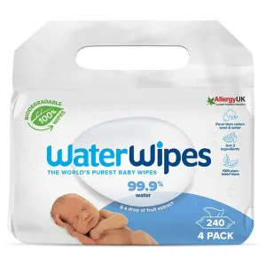 Water Wipes Baby Wipes 4 Pack lingettes douces pour bébé 4x60 pcs