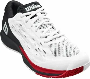 Wilson Rush Pro Ace Mens Tennis Shoe White/Black/Poppy Red 42 Chaussures de tennis pour hommes