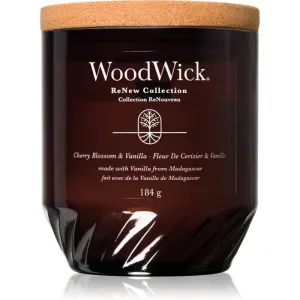 Woodwick Cherry Blossom & Vanilla bougie parfumée avec mèche en bois 184 g