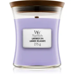 Woodwick Lavender Spa bougie parfumée avec mèche en bois 275 g