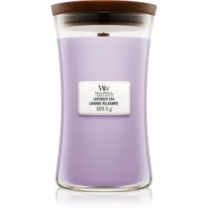 Woodwick Lavender Spa bougie parfumée avec mèche en bois 609.5 g