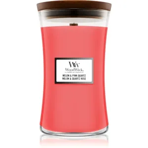 Woodwick Melon & Pink Quarz bougie parfumée avec mèche en bois 609,5 g