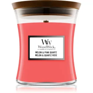 Woodwick Melon & Pink Quarz bougie parfumée avec mèche en bois 85 g