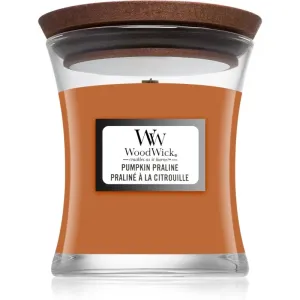 Woodwick Pumpkin Praline bougie parfumée avec mèche en bois 85 g